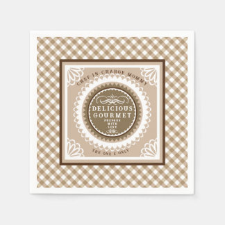 Serviette En Papier En vichy Buffalo Brown. Serviettes de table