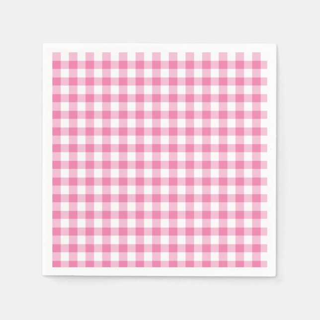 Serviette En Papier En vichy classique Fuchsia (Devant)