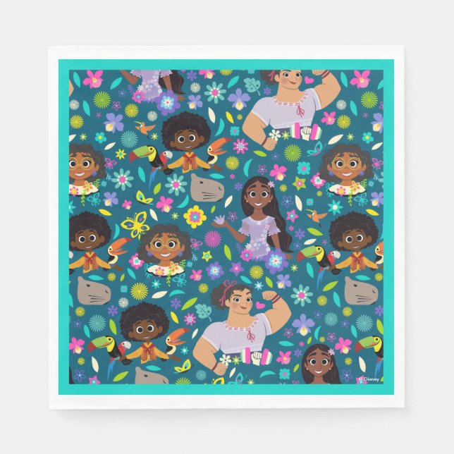 Serviette En Papier Encanto | Floral Character Motif (Devant)