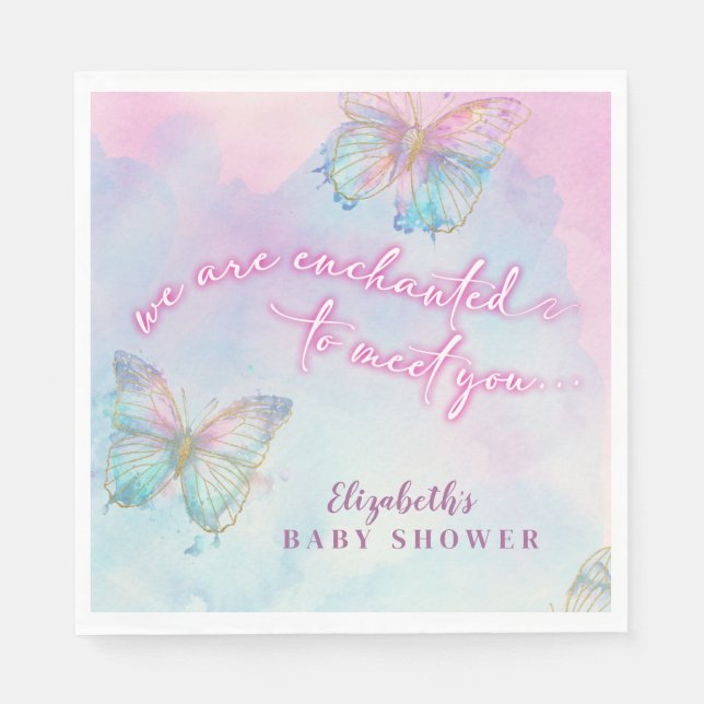 Serviette En Papier Enchanté de rêve pour vous rencontrer Baby shower  (Devant)