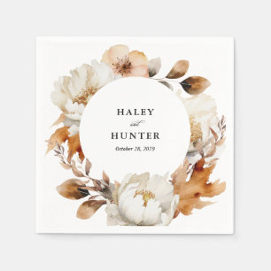 Serviette En Papier Enchanted Automne Rustique Blooms Mariage botaniqu