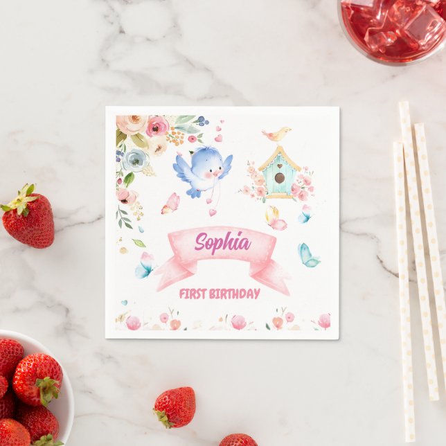 Serviette En Papier Enchanted Butterfly Garden Paper Napkin (En situation)