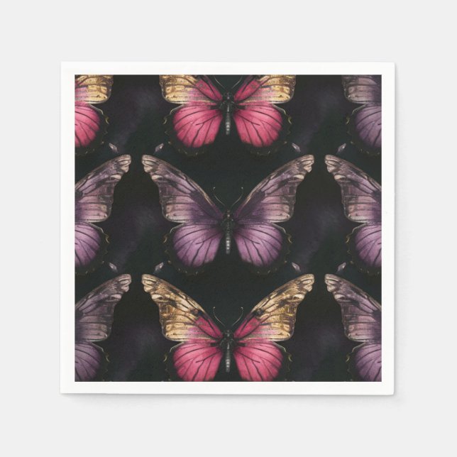 Serviette En Papier Enchanter le Motif papillon (Devant)