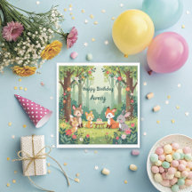 Enfant animal de bois mignon anniversaire
