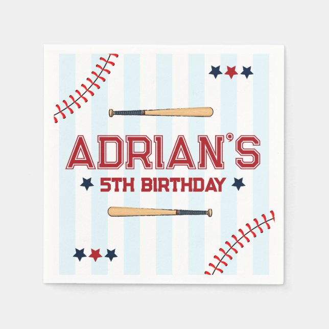 Serviette En Papier Enfant d'anniversaire de baseball (Devant)