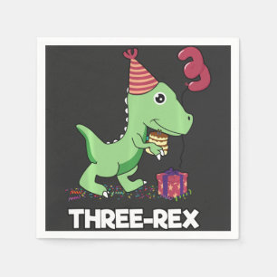 Serviette En Papier Enfant de 3 ans Anniversaire Dinosaur Enfants de 3