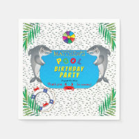 Enfant de requin fête d'anniversaire de la piscine