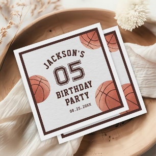 Serviette En Papier Enfants Basketball Aquarelle fête d'anniversaire
