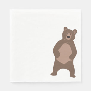 Serviette En Papier Enfant's Birthday Modern Bear Party Napkins