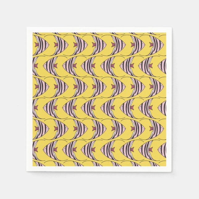 Serviette En Papier Enfants colorés poisson motif (Devant)