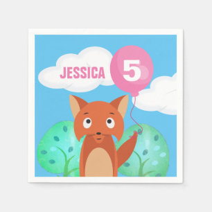 Serviette En Papier Enfants de renard et de ballon Personnalisé Annive