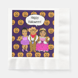 Serviette En Papier Enfants en costumes Fête d'Halloween