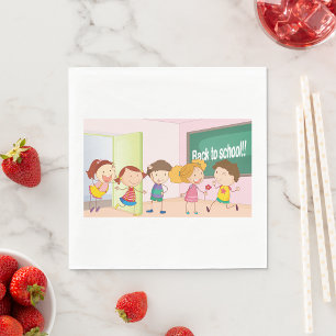 Serviette En Papier Enfants En Papier À L'École Napkins
