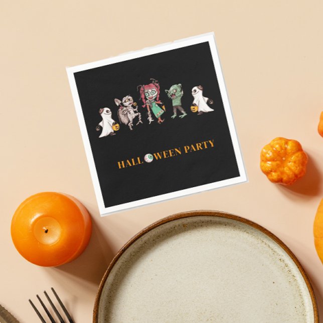 Serviette En Papier Enfants halloween éffrayant (fun modern halloween party napkins )