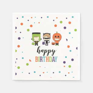 Serviette En Papier Enfants Halloween fête d'anniversaire coloré