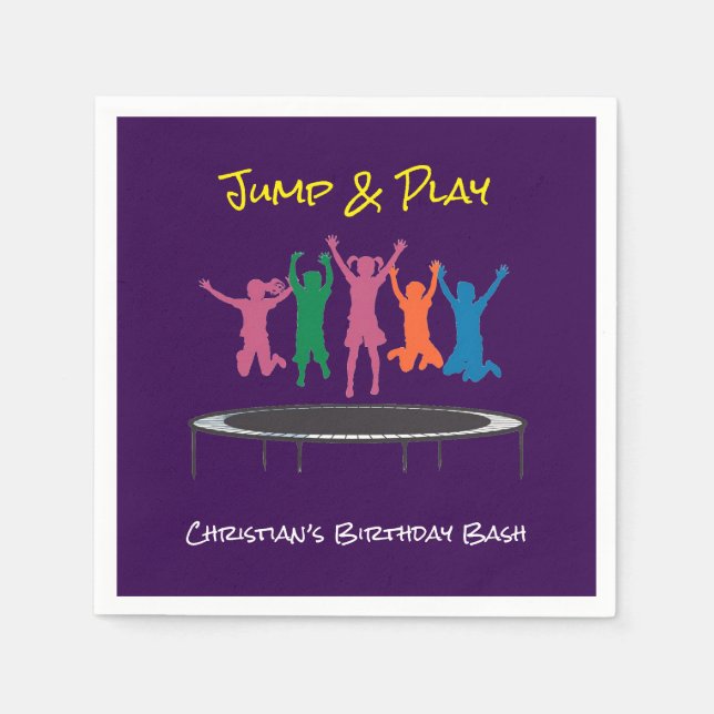 Serviette En Papier Enfants Jump & Play Trampoline Anniversaire Bash (Devant)