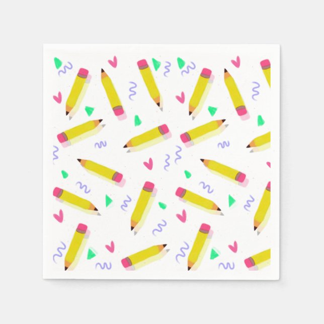 Serviette En Papier Enseignant d'art préscolaire bon fin d'année Ensei (Devant)