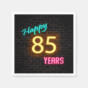 Serviette En Papier enseigne néon lumineuse 85 sur mur de briques