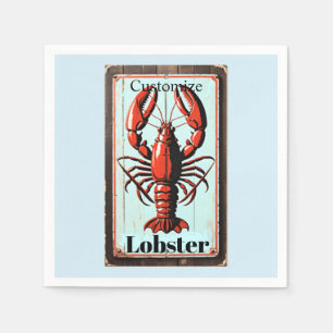 Serviette En Papier Enseigne vintage homard Thunder_Cove