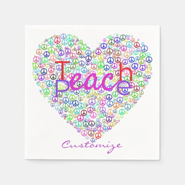 Serviette En Papier Enseigner le coeur de la paix Thunder_Cove (Devant)