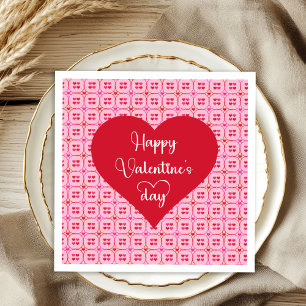 Serviette En Papier Ensemble de serviettes de fête rose et rouge Elega