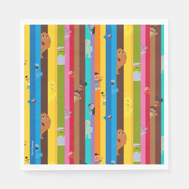 Serviette En Papier Ensemble du Motif de bande (Devant)