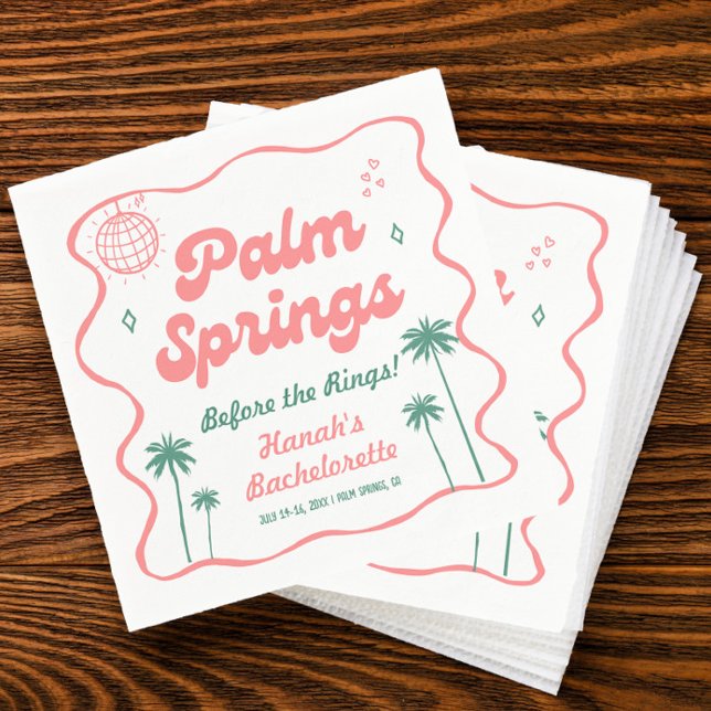 Serviette En Papier Enterrement de vie de jeune fille à Palm Springs (Créateur téléchargé)