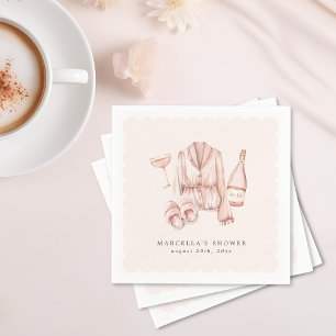 Serviette En Papier Enterrement de vie de jeune fille Pyjama & Prosecc