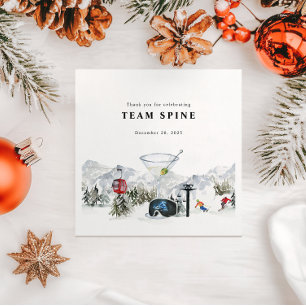 Serviette En Papier Enterrement de vie de jeune fille ski Aquarelle Go