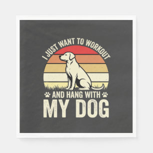 Serviette En Papier Entraînement avec mon chien Sunset Retro