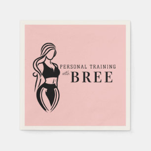 Serviette En Papier Entraînement Personnel de Fitness Féminin Minimali