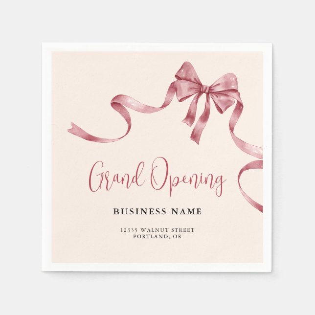 Serviette En Papier Entreprise Grand Ouverture du ruban moderne (Devant)