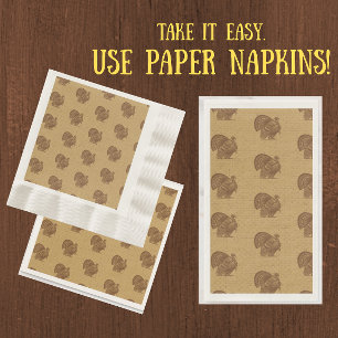 Serviette En Papier Entretien facile Vintage Dinde Or délavé Rustique