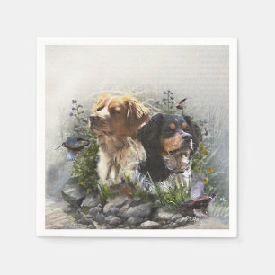 Serviette En Papier Epagneul Breton, Bretagne Espagne