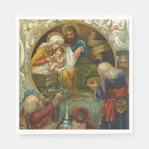 Serviette En Papier Epiphanie religieuse Jésus-Marie Joseph Noël