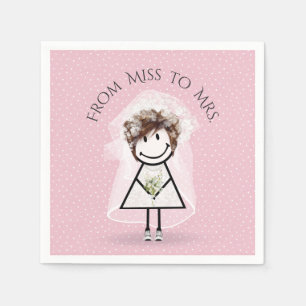 Serviette En Papier Épouse chatte fille avec Baskets sur les points