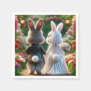 Serviette En Papier Épouse de lapin et salle