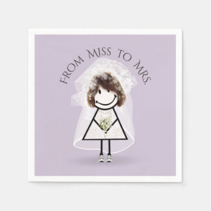 Serviette En Papier Épouse fille en Basket avec Daisy Bouquet