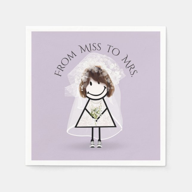 Serviette En Papier Épouse fille en Basket avec Daisy Bouquet (Devant)