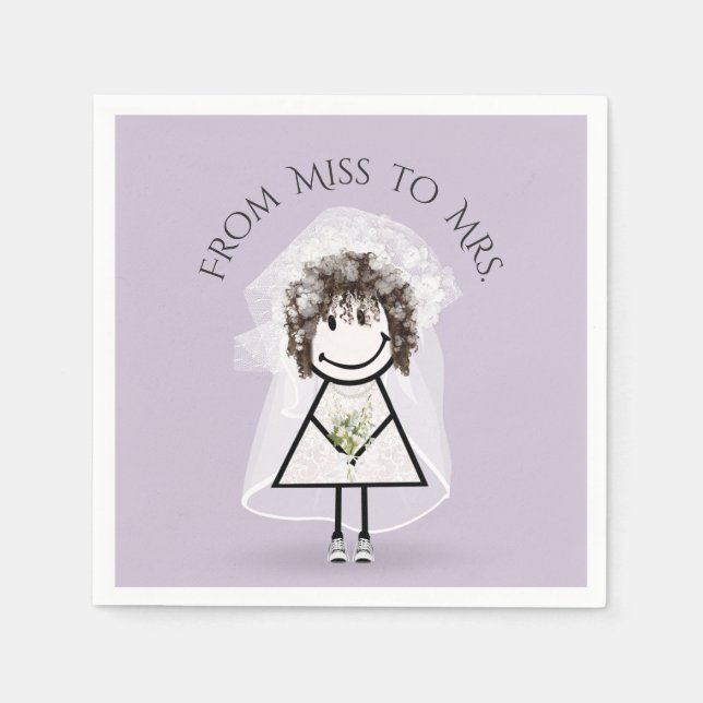 Serviette En Papier Épouse fille en Basket avec Daisy Bouquet (Devant)