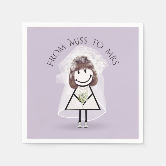 Serviette En Papier Épouse fille en Basket avec Daisy Bouquet (Devant)