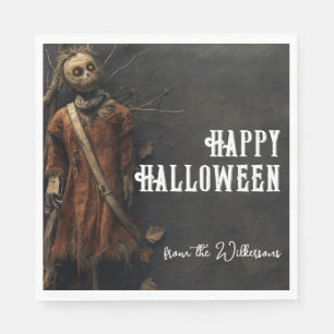 Serviette En Papier Épouvantail Personnalisé Nom Halloween