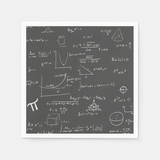 Serviette En Papier équations mathématiques, formules et partie graphi (Devant)