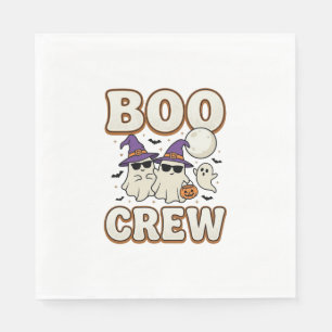 Serviette En Papier Équipage fantôme Halloween Vintage Vector Design_1