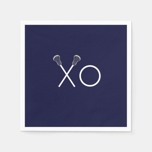 Serviette En Papier Équipe de crosse Bleu marine (Devant)