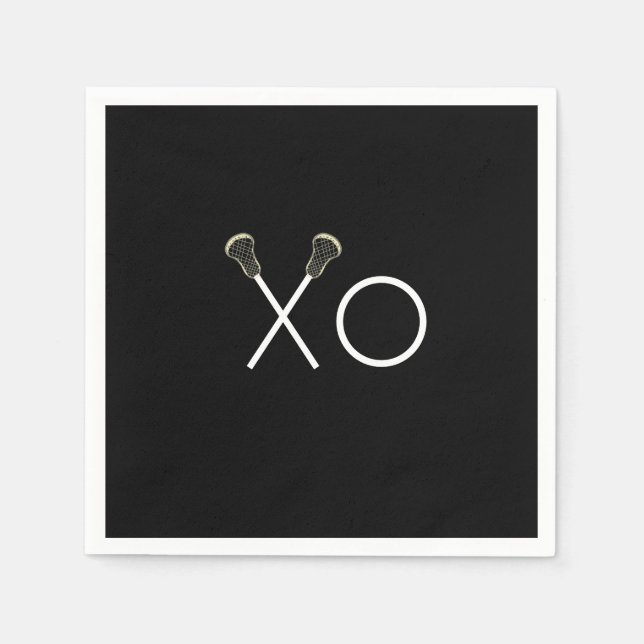 Serviette En Papier Équipe de crosse Noire (Devant)