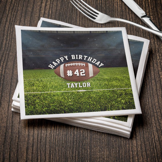 Serviette En Papier Équipe de football Numéro Sport Joyeux anniversair (Football Field Team Number Sports Happy Birthday Napkins
)