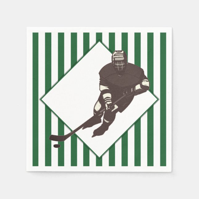 Serviette En Papier Équipe de hockey Green Napkins (Devant)