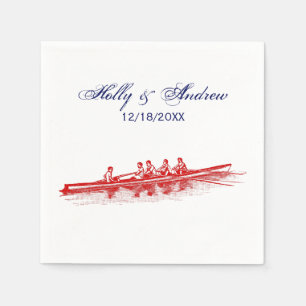 Serviette En Papier Équipe de rameurs d'aviron rouge Sports nautiques