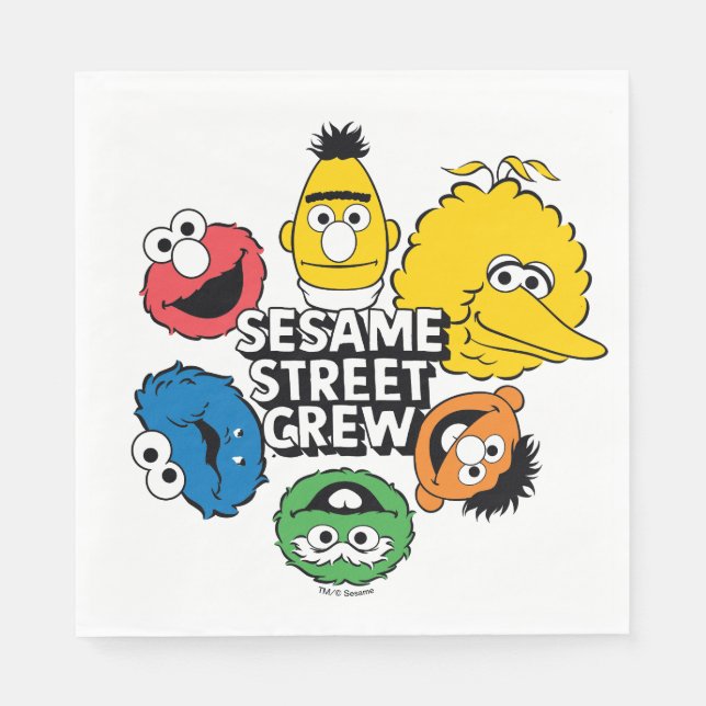 Serviette En Papier Équipe de Sesame Street (Devant)